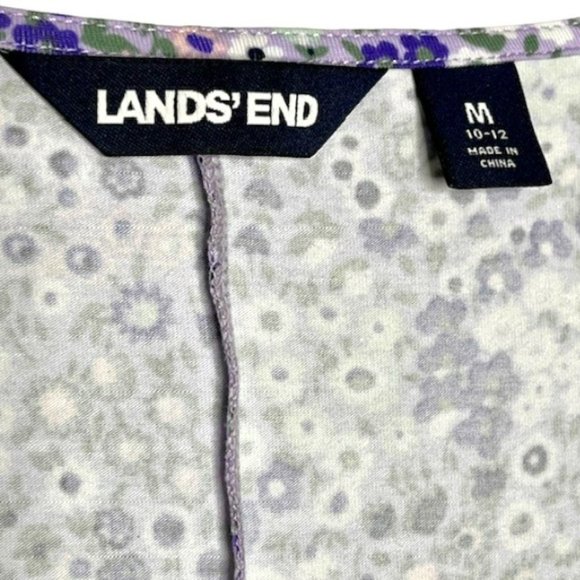 Lands' End Short Sleeve “Fit and Flatter” Floral Dress - Lavender/Purple - M - Picture 9 of 9